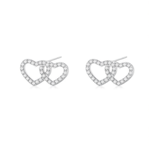 Pendientes Amy Amy con forma de corazón y circonita para mujer, joyería romántica para uso diario PE0100 - Product Image 4