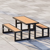 Ensemble de table à manger intégrée, cour, jardin, parc en plein air, chaises de loisirs imperméables, mobilier d'extérieur, tables de jardin de villa, chaises