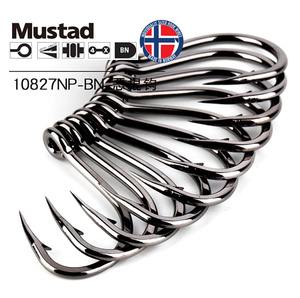 Hameçons <span class=keywords><strong>Mustad</strong></span> 10827 en acier à haute teneur en carbone 1 # Hameçons de pêche en mer pour la pêche au bar, à la carpe et au snapper, super résistants, à barbelures, pour jigging - Product Image 3