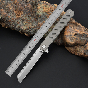 Cuchillo Táctico de <span class=keywords><strong>Camping</strong></span> para Exteriores con Mango de Aleación de Titanio TC4 de Alta Calidad y Hoja de Acero 8cr14, con Bolsa de Nailon y Caja de Regalo - Product Image 6