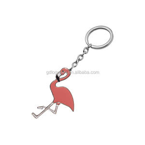 참신한 매력적인 펜던트 귀여운 창의적인 플라밍고 열쇠고리 맞춤형 금속 동물 모양 열쇠고리 핑크 플라밍고 열쇠고리 동물원용 - Product Image 3