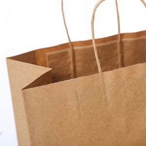 Sac de shopping en papier kraft imprimé sur mesure avec poignée en papier torsadé, sac cadeau en papier brun et blanc recyclable pour la vente au détail et les plats à emporter - Product Image 4