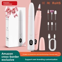 Mesin Penggiling Kuku Portabel Otomatis Penuh Tenaga Baterai Bahan ABS Profesional untuk Menghilangkan Kutikula Kuku