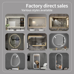 Prix de gros énorme miroir rectangulaire à lumière LED miroir rétroéclairé de salle de bain d'hôtel avec désembueur horloge et miroir grossissant - Product Image 6