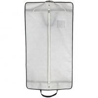 Sacs à vêtements en vrac avec logo personnalisé Robes de mariée en coton avec couverture en satin et poches avec fermeture éclair Rangement suspendu pour hommes femmes