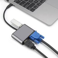 VCOM 8 in 1 Multifungsi USB Docking USB3.0 Audio 3.5mm PD 60W Pengisian Daya VGA 2160 P HDMI Hub Harga Pabrik