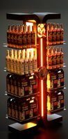 Bouteille sur pied personnalisée glorifiant le verre au détail pour bar et magasins cadeau cosmétique nourriture vin présentoir Metal Design Logo