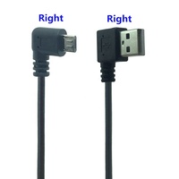 Câble de données micro USB à angle droit mâle à angle gauche à 90 degrés 3A charge rapide cuivre pur tressé pour ordinateur