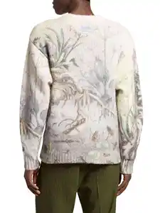 Nanteng Custom Men Cotton Jumper Pullover Clothing All Over Printed Loose Long Sleeved Men's Sweaters