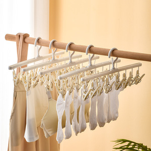 Multi Functional Sock And Underwear Drying Rack White Hook Type For Home Use Rectangle Shape Clothing Organizer - Product Image 1