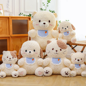 New Style Bib-style Dog <b>Bear</b> Cat Soft <b>Cute</b> Plush Toy PP Cotton Plush Toy Stuffed Animal Super Soft Stress Relief Dolls Toys - Product Image 5
