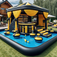 Piscine gonflable flottante de qualité commerciale en PVC pour la plage, la natation, les jeux, les fêtes, la famille, en plein air, avec bar pour adultes et sièges