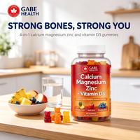 Gummies OEM Marque Blanche Calcium Magnésium Zinc Vitamine D3 4-en-1 pour la Santé Osseuse et Immunitaire, 60 Comprimés pour Adultes, Personnalisables
