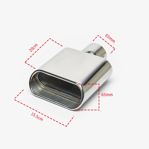 Terminale di Scarico Universale per Auto, in Acciaio Inox, Forma Quadrata, Finitura Cromata, Tubo di Scarico Modificato - Product Image 2
