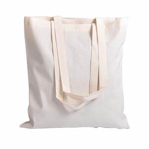 Eco-Friendly School Shopping Lunch Recycled Natural White Plain Long Handle <b>Printed</b> Cotton Canvas Tote Bag - Product Image 1