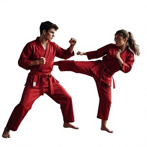 Ensemble de kimonos de karaté pour enfants, 8 oz, type entraînement de base, poids moyen, 100 % coton brossé, niveau intermédiaire - Product Image 1