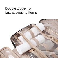 Trousse de Toilette de Voyage Portable Matelassée pour Femme, Organisateur de Maquillage Imperméable avec Poignée et Crochet
