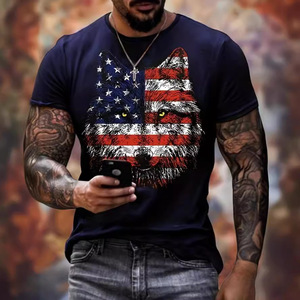 เสื้อยืดแขนสั้นผู้ชายสไตล์ยุโรปอเมริกัน ผ้าถักเนื้อแน่น ไม่เป็นขุย น้ำหนัก 220 กรัม ขายดี - Product Image 3