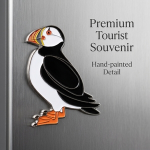 Fornitore all'Ingrosso di Magneti per Frigorifero Personalizzati in Metallo Smaltato 3D a Forma di Puffin, Animali Marini, Souvenir d'Islanda, Produttore SEDEX - Product Image 1