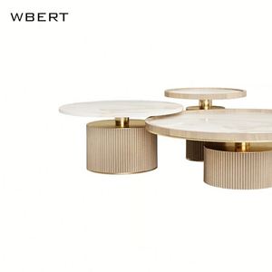Wbert โต๊ะเล็กทรงกลมสไตล์ฝรั่งเศสสมัยใหม่, โต๊ะเล็กน้ำหนักเบาหรูหราเฟอร์นิเจอร์ในบ้านโต๊ะน้ำชาสำหรับห้องนั่งเล่นขนาดเล็ก - Product Image 5