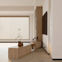 Meuble TV mural haut en bois massif, style moderne et minimaliste, sur mesure pour toute la maison, meuble de salon, mobilier domestique