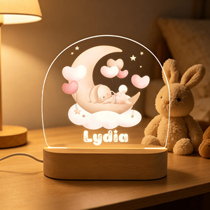 Custom Wholesale Romantic Bear 3D Acrylic Led Lamp for Home Kid's Night Light Table Lamp Birthday Party Christmas Gift Lamp - Product Image 3