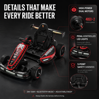 Fournisseur d'usine 24V 14AH Voiture électrique pour enfants personnalisée en plastique, type kart à drift, avec lumière LED dynamique