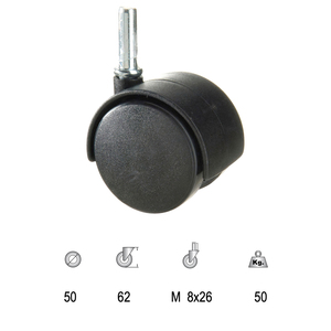Fuso in nylon nero domestico da 50 mm. - Product Image 1