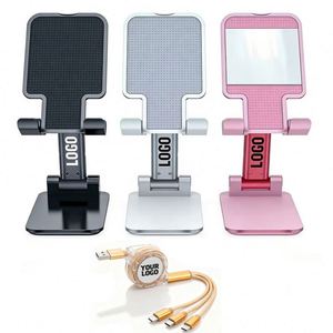 Wholesale Business Gift Adjustable Mobile Phone Stand Logo Foldable Desktop <b>Holder</b> for All Smartphones - Product Image 1