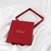 Boîte à bijoux en carton texturé brillant avec logo personnalisé, impression dorée, doublure en éponge, rangement de luxe pour montres et colliers