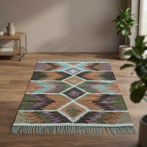 Tapis en coton fleuri moderne fait main, haute qualité, design personnalisé pour la maison, la chambre, la salle de prière, la cuisine, le salon, et les couloirs. - Product Image 4