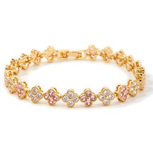 Vòng tay cỏ bốn lá zircon nhiều màu sắc bán buôn, hot, đính đầy kim cương, thiết kế thời trang, sang trọng, cao cấp - Product Image 1