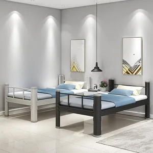 새로운 현대 기숙사 홈 침대 이층 금속 프레임 단일 스틸 침대 호스텔 학교 스틸 금속 침대