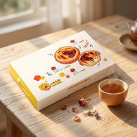 Boîtes en papier jetables pour tartelettes aux œufs, résistantes à la graisse, avec fenêtre, personnalisables pour pâtisserie