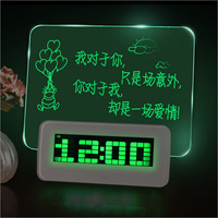 Horloge numérique avec réveil, tableau de messages lumineux à inscription fluorescente, nouveau design