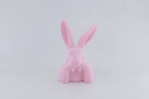 Decoración de Pascua Conejo de pie Plástico Flocado Mr Thinking <span class=keywords><strong>Rabbit</strong></span> Estatuilla Estatua para vacaciones de Pascua - Product Image 2