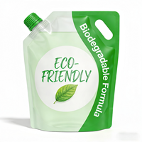 Buse d'aspiration liquide en PE à fond carré personnalisée, avec impression personnalisée et bec verseur en gravure pour pochette de recharge pour lessive et produits ménagers