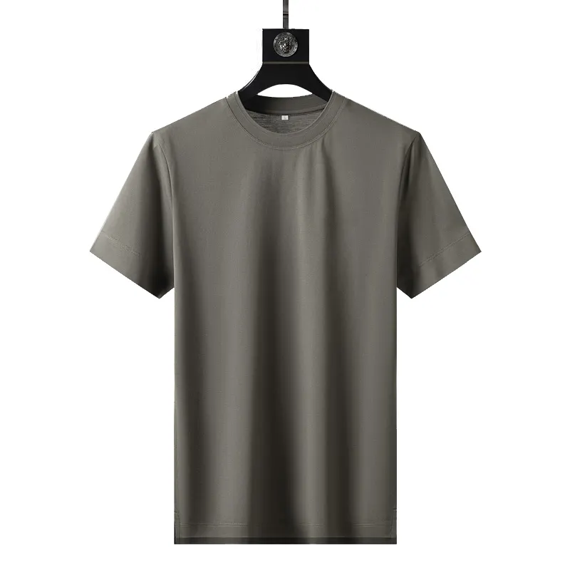 Quantité minimale de commande 1 pièces magasin de vêtements pour hommes été col rond maille brodé longue agrafe coton mercerisé chemise de Golf pour hommes fête