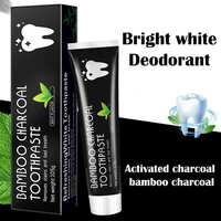 Dentifrice blanchissant au charbon de bambou activé naturel noir, faible abrasivité, sans fluorure, marque privée, vente chaude