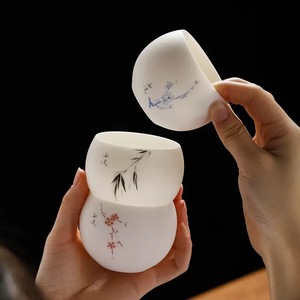 Vendita calda ceramica Set <span class=keywords><strong>da</strong></span> tè Host tazza porcellana bianca 130 Ml cinese Kongfu servizio <span class=keywords><strong>da</strong></span> tè - Product Image 4