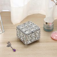 Métal de qualité supérieure avec Kit de maquillage en cristal boîte de rangement filles femmes boîte à bijoux maison collier boucle d'oreille boîte à souvenirs