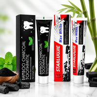 Dentifrice blanchissant au charbon de bambou personnalisé, sans fluor, menthe naturelle, pour dents sensibles, usage hôtelier et domestique