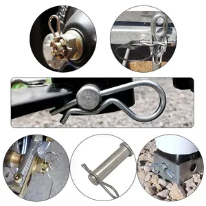 150 piezas Pasadores de Resorte de Acero al Carbono Brillante Sin Recubrimiento, Grapas de Retención Tipo R, Pasadores de Seguridad M2 M2.4 M2.8 M3.5 M4 - Product Image 5