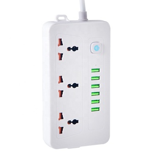 Wintai TECH รางปลั๊กไฟฟ้า3ช่อง, ปลั๊กไฟสากล6ส่วน USB - Product Image 1