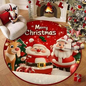 Giáng sinh chủ đề Vòng thảm với Santa Claus Snowman và quà tặng cho kỳ nghỉ lễ kỷ niệm phòng khách trang trí mat - Product Image 4