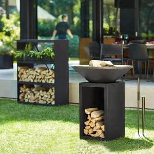 Brasero de metal oxidado comercial para chimenea, brasero de carbón para exteriores, parrilla de barbacoa de acero Corten - Product Image 4