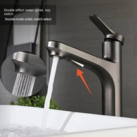 Robinet de lavabo extractible gris anthracite en acier inoxydable 304, mitigeur à poignée unique avec cartouche céramique pour salle de bain et chambre