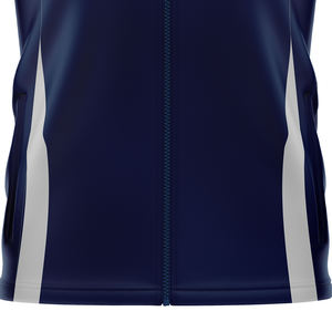 Pour la haute qualité bleu profond Football Football veste fermeture éclair à manches longues col rond unisexe printemps respirant coupe-vent imperméable - Product Image 6