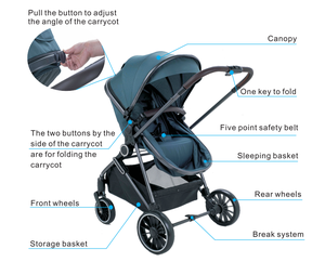 Sang trọng xe đẩy em bé 3 trong 1 có thể gập lại ánh sáng trọng lượng chất lượng hàng đầu mới sinh ra con dễ dàng đi du lịch xách tay xe đẩy em bé xe đẩy - Product Image 5