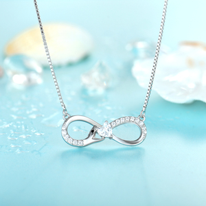 <span class=keywords><strong>YL</strong></span> прекрасные ювелирные изделия 925 стерлингового серебра CZ Змея Бесконечность Кулон ожерелье для женщин - Product Image 2